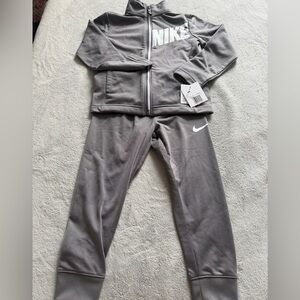Nike Gray Kids Jogger Pants with White Swoosh
